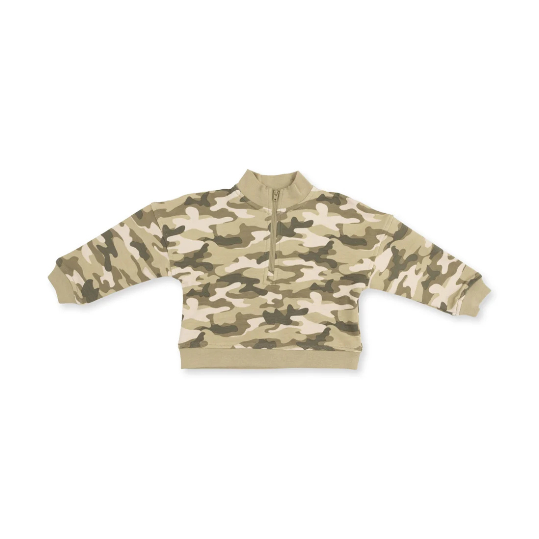 Camo French Terry Half Zip Sweatshirt