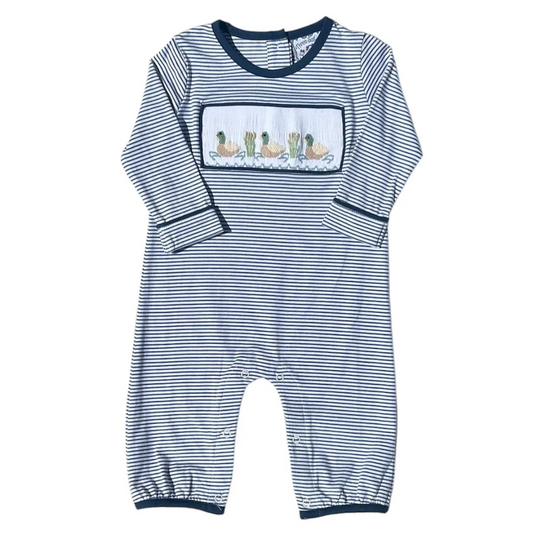 Mallard Duck Smocked Boys Romper