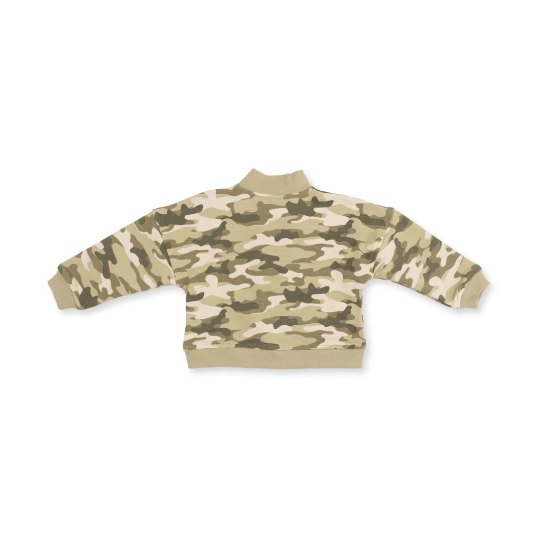 Camo French Terry Half Zip Sweatshirt