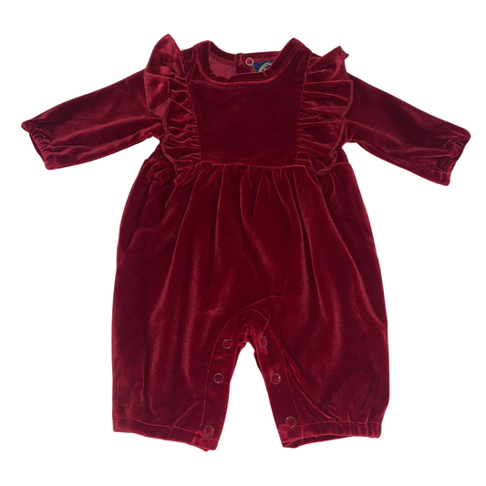 Burgundy Velvet Romper