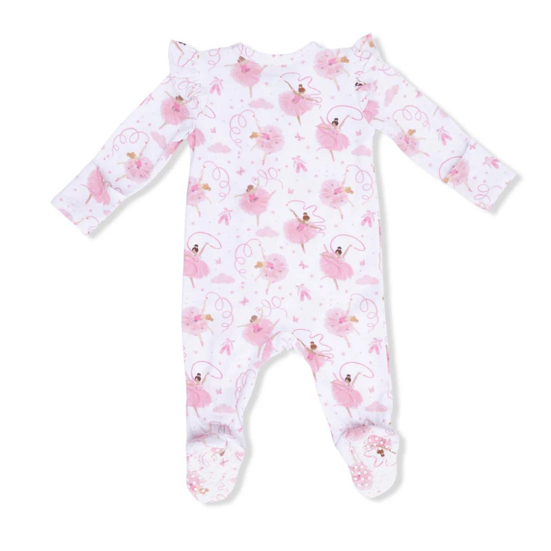 Ribbon Ballerinas Ruffle Sleeve Footie