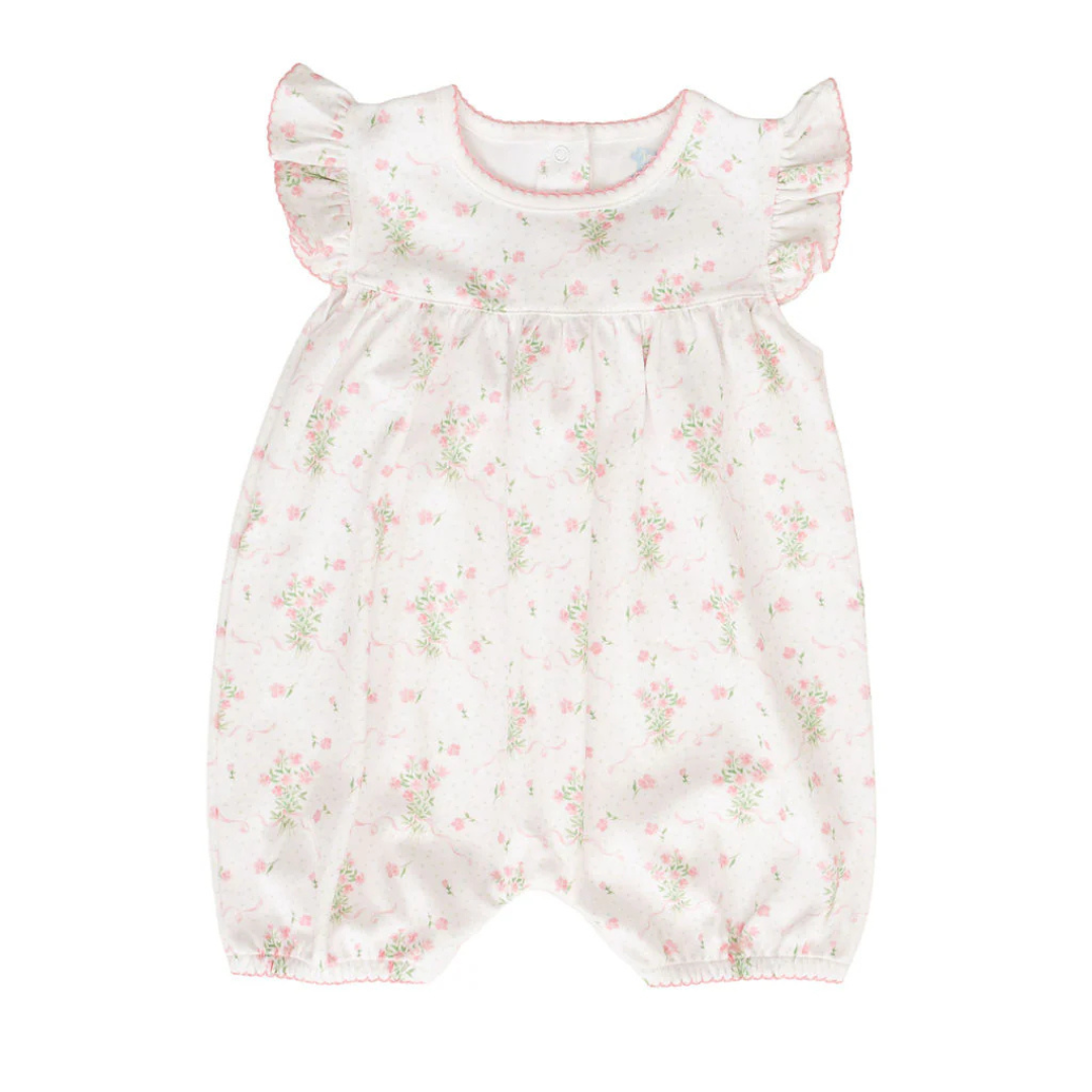 Pink Posies Flutter Sleeve Bubble