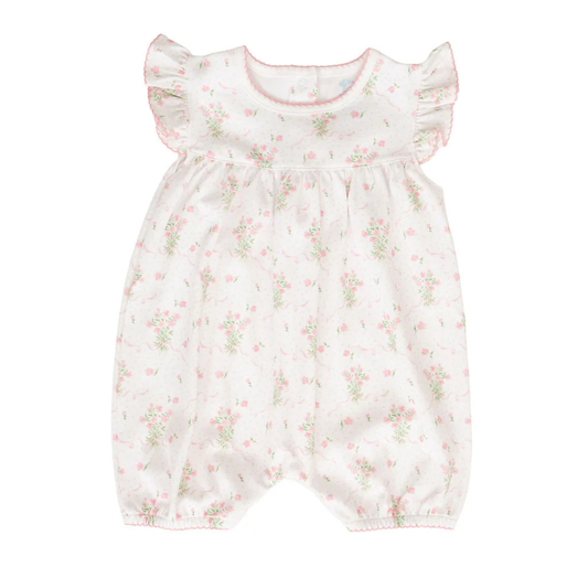 Pink Posies Flutter Sleeve Bubble