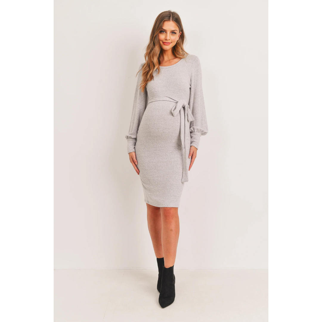 Cashmere-Like Knit Maternity Sweater Dress