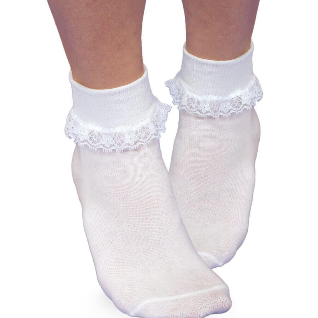 Smooth Toe Simplicity Lace Turn Cuff Socks (1pair)