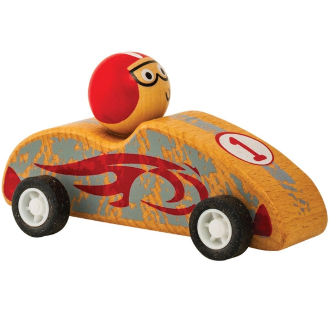 Wooden Pull Back Racecar