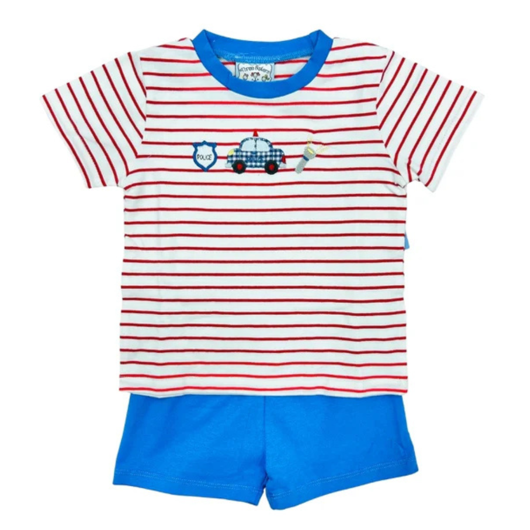 Police Applique Short Set