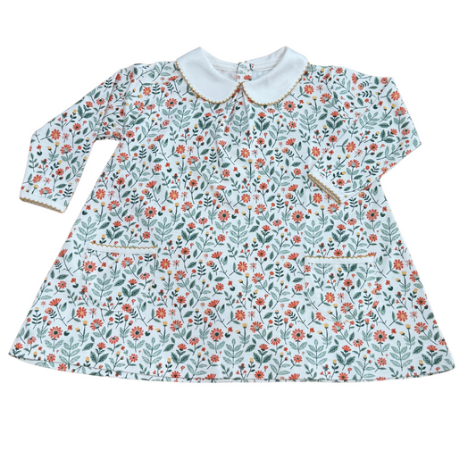Fall Floral L/S Pocket Twirl Dress