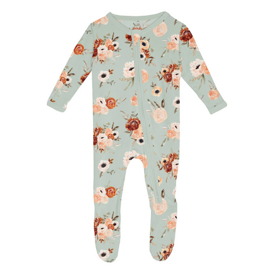 Aloe Fall Floral 2 Way Zipper Footie