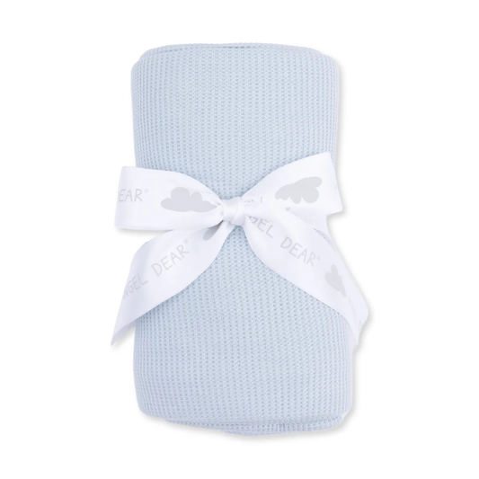 Solid Baby Blue Waffle Knit Swaddle