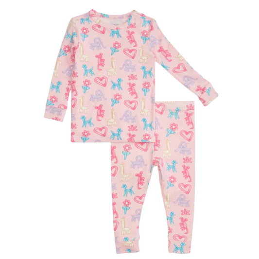 Pink Party Animals Glow in the Dark L/S PJ Set