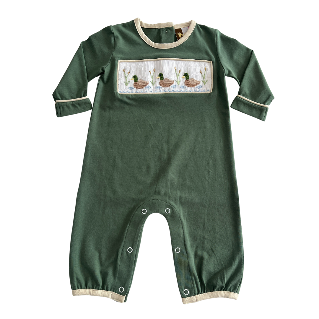 Mallard Duck Smocked Boy Romper