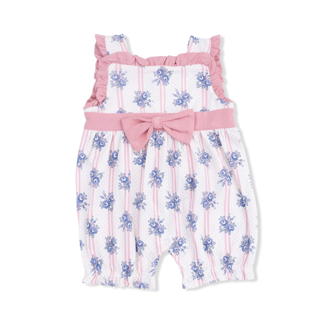 Stripe Dot Roses Bow Playsuit