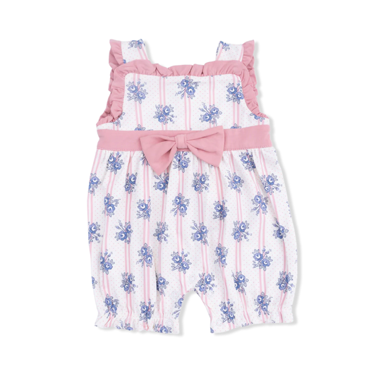 Stripe Dot Roses Bow Playsuit