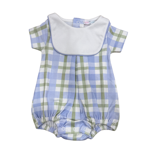 Blue Plaids Jon Bib Bubble