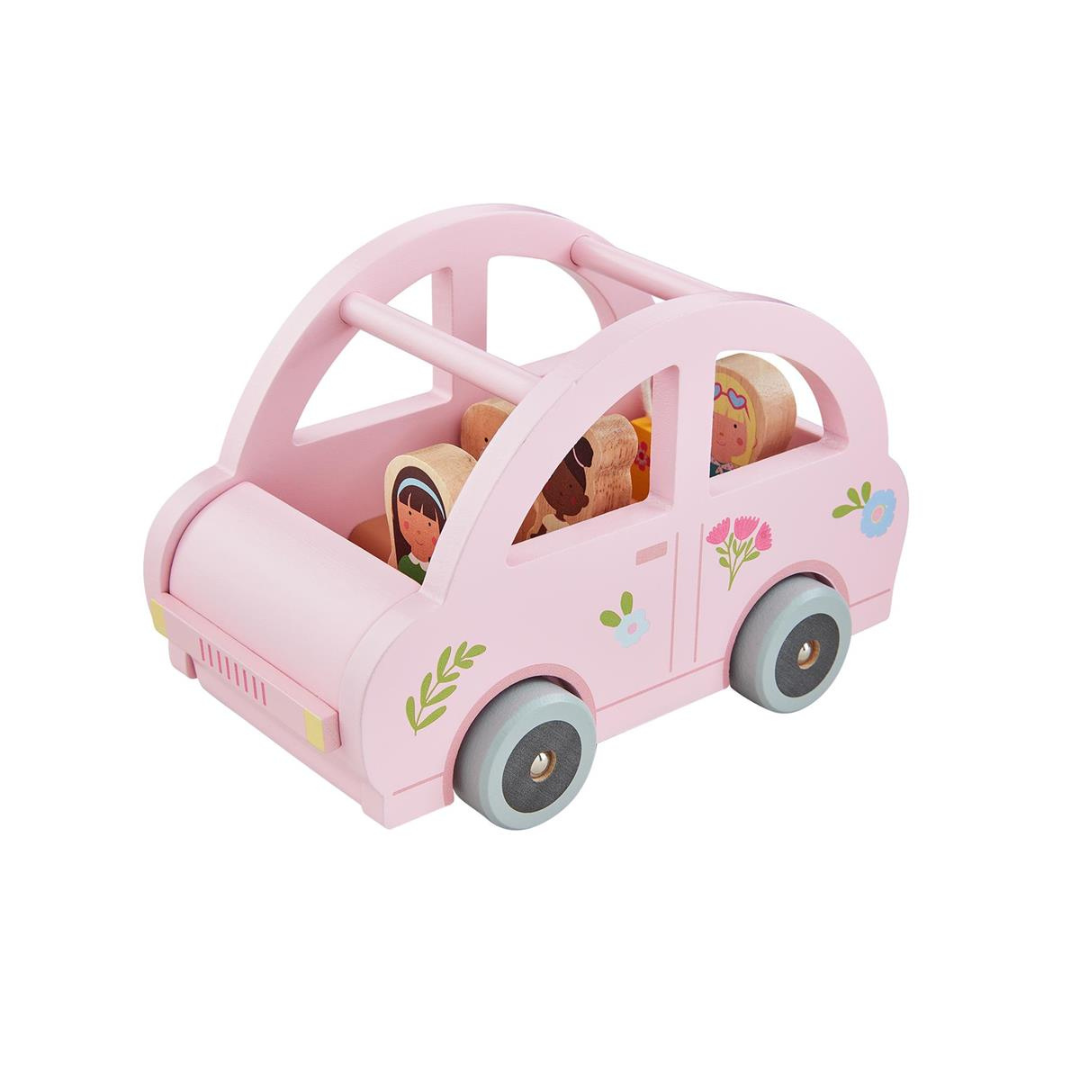 Pink Car Wooden Toy Set