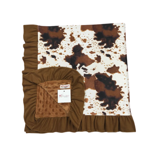 Cowhide Ruffle Blanket