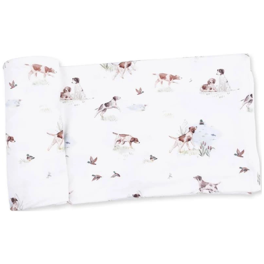 Pointer Pups & Duck Buddies Bamboo Swaddle