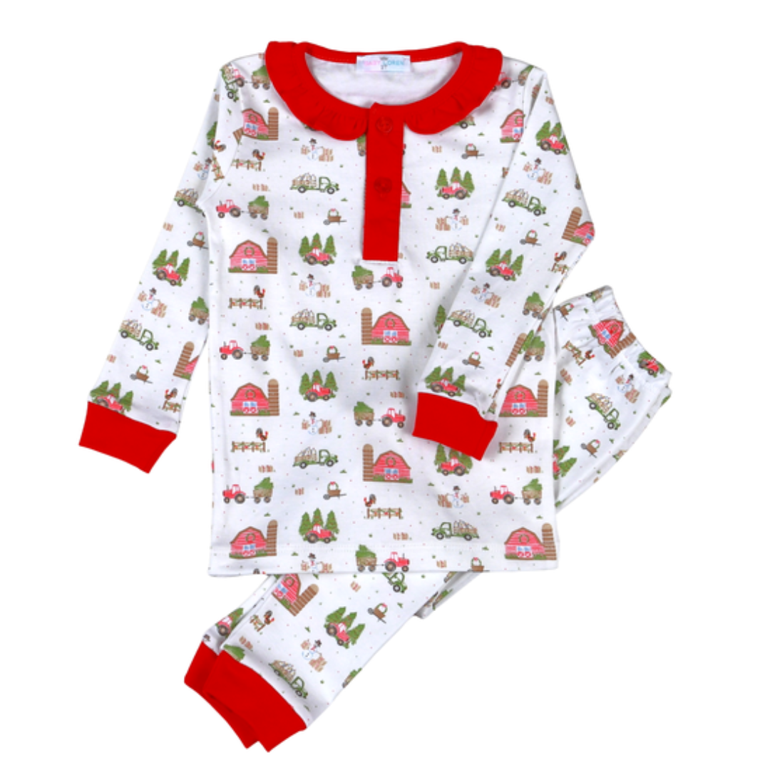 Christmas Barnyard Ruffle Pajama Set