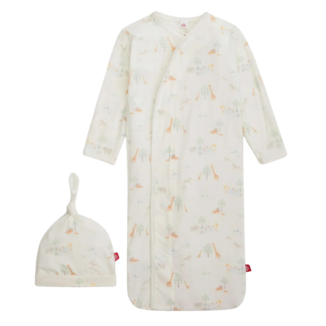 White Serene Safari Gown & Hat