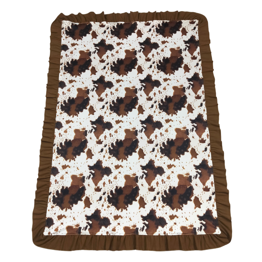 Cowhide Ruffle Blanket