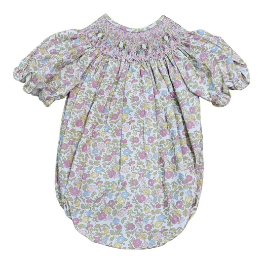 Claire Floral Smocked Bubble