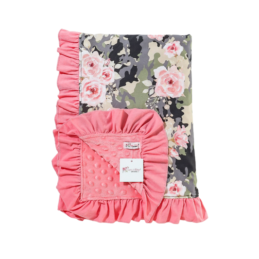 Rose Camo Ruffle Blanket