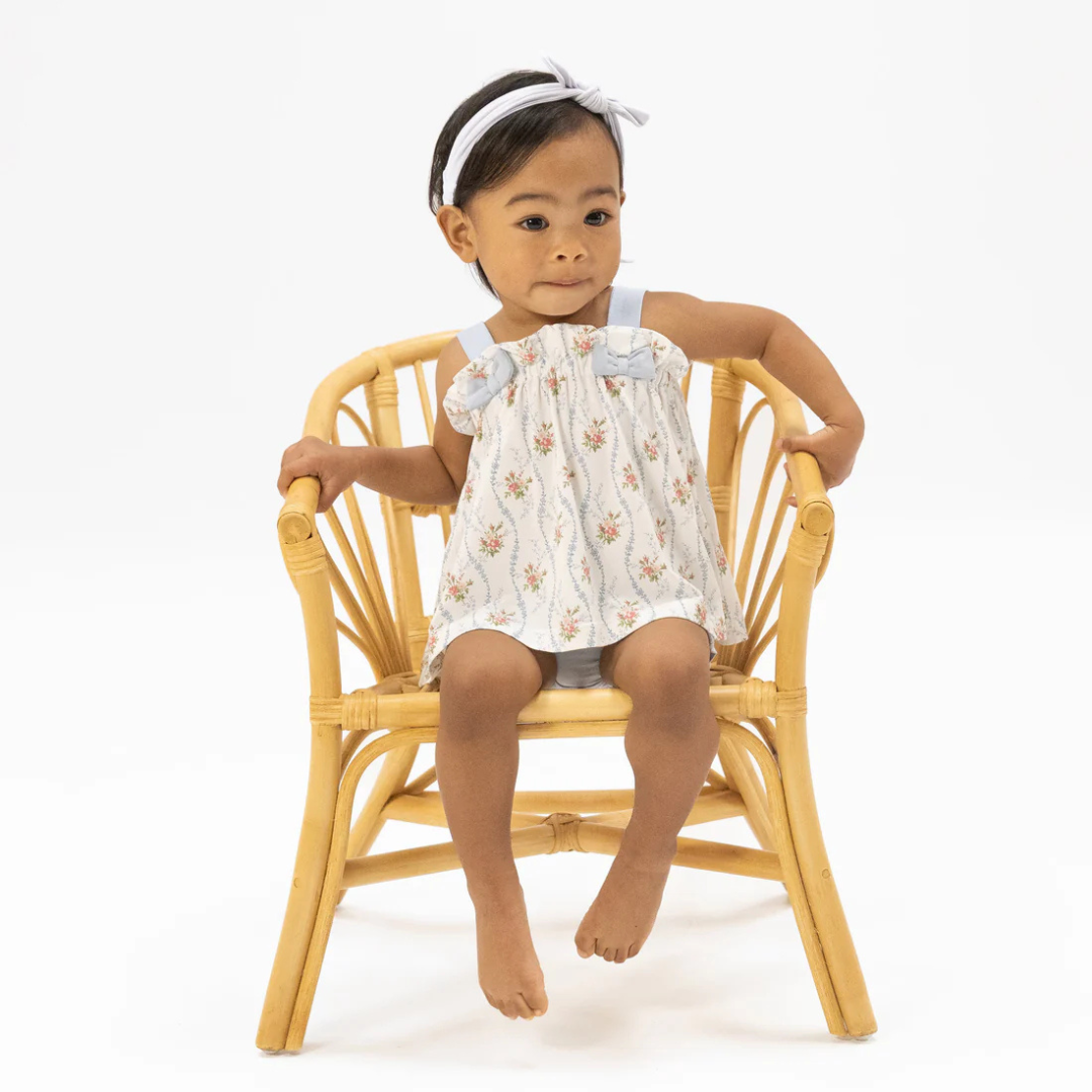 Heirloom Rose Stripe Top with Bows and Ruffle Leg Bloomer