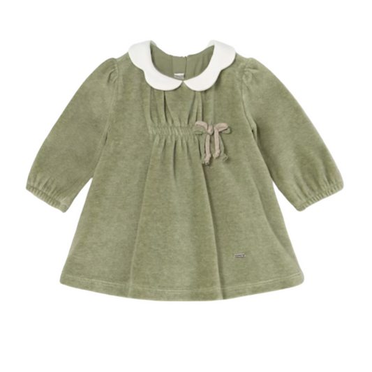 Sage Velour Dress
