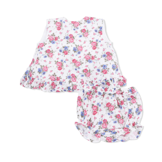 Cabbage Roses Ruffle Back Top & Bloomer