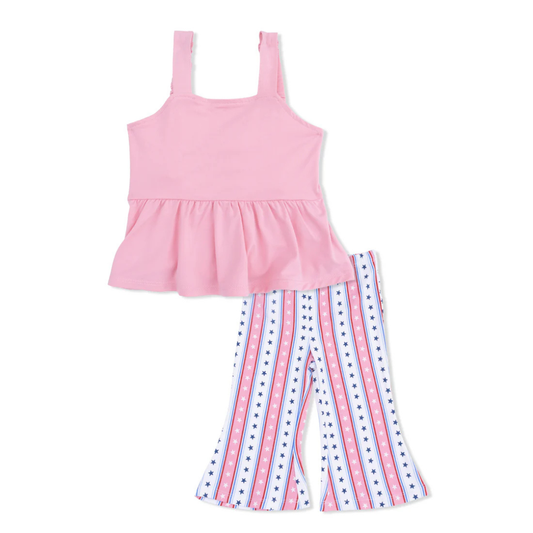 Stars & Stripes Peplum Tank with Baby Bells