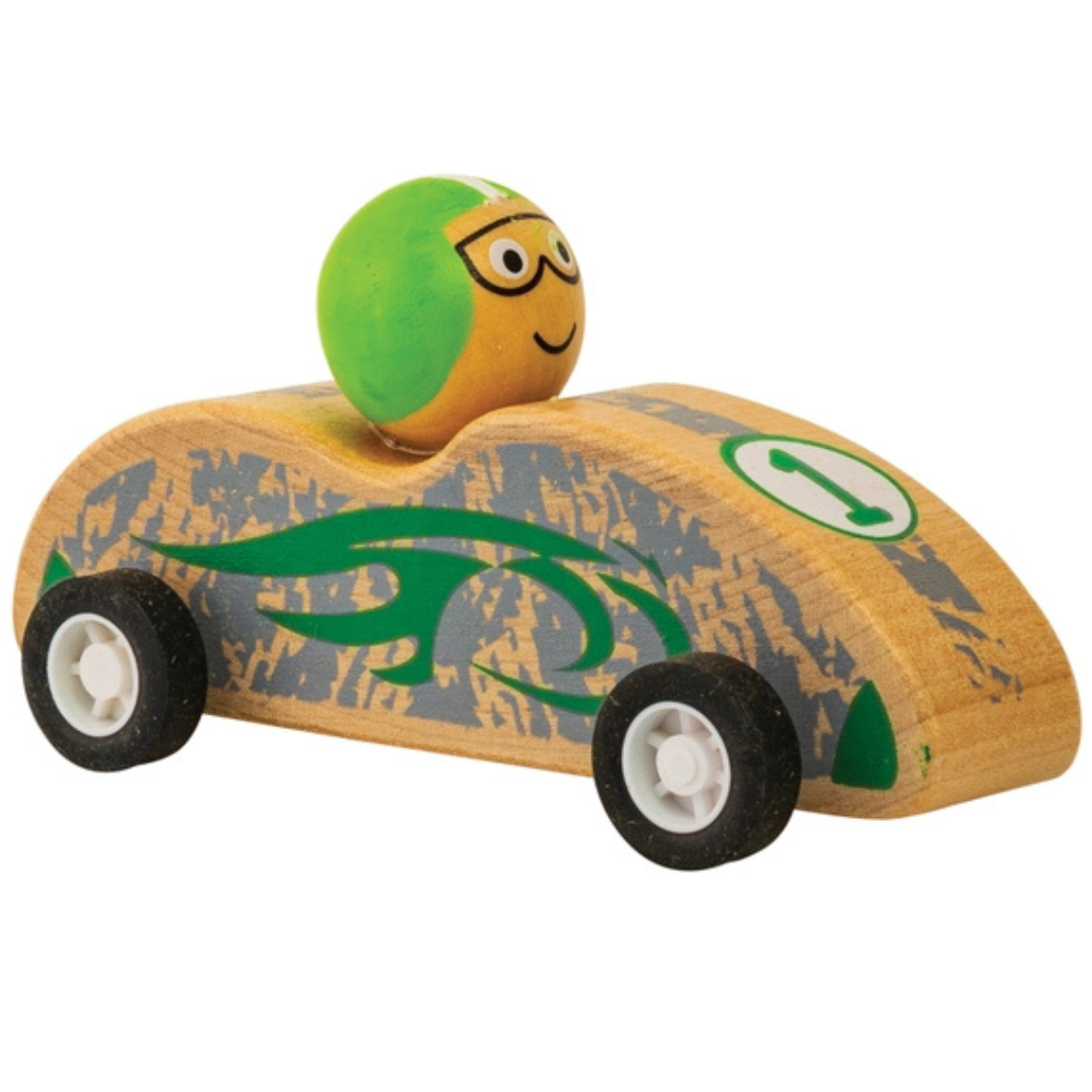 Wooden Pull Back Racecar