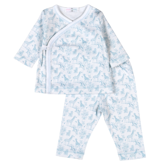 Blue Baby Safari Kimono Pant Set