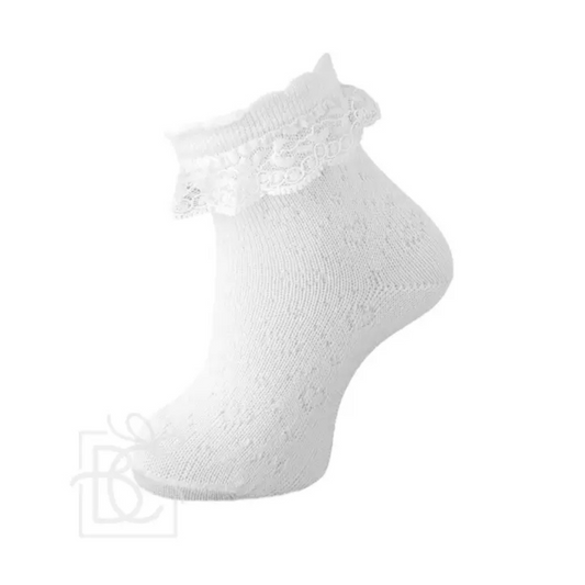 Fine Openwork Scottish Yarn Socks with Lace