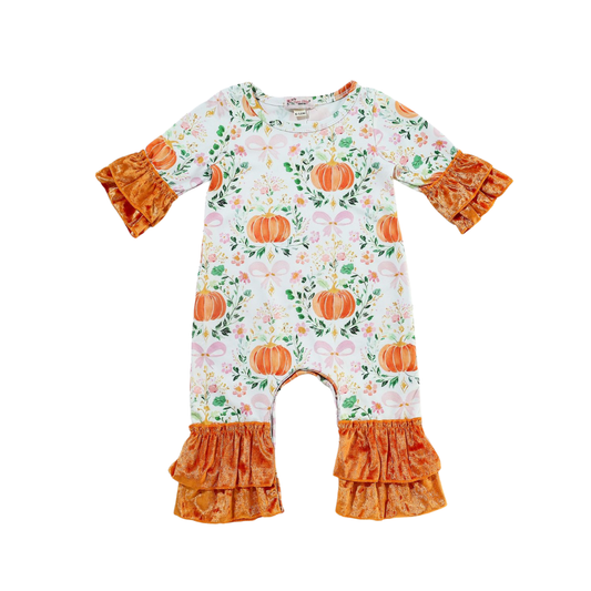 Pumpkin Patch Ruffled Romper