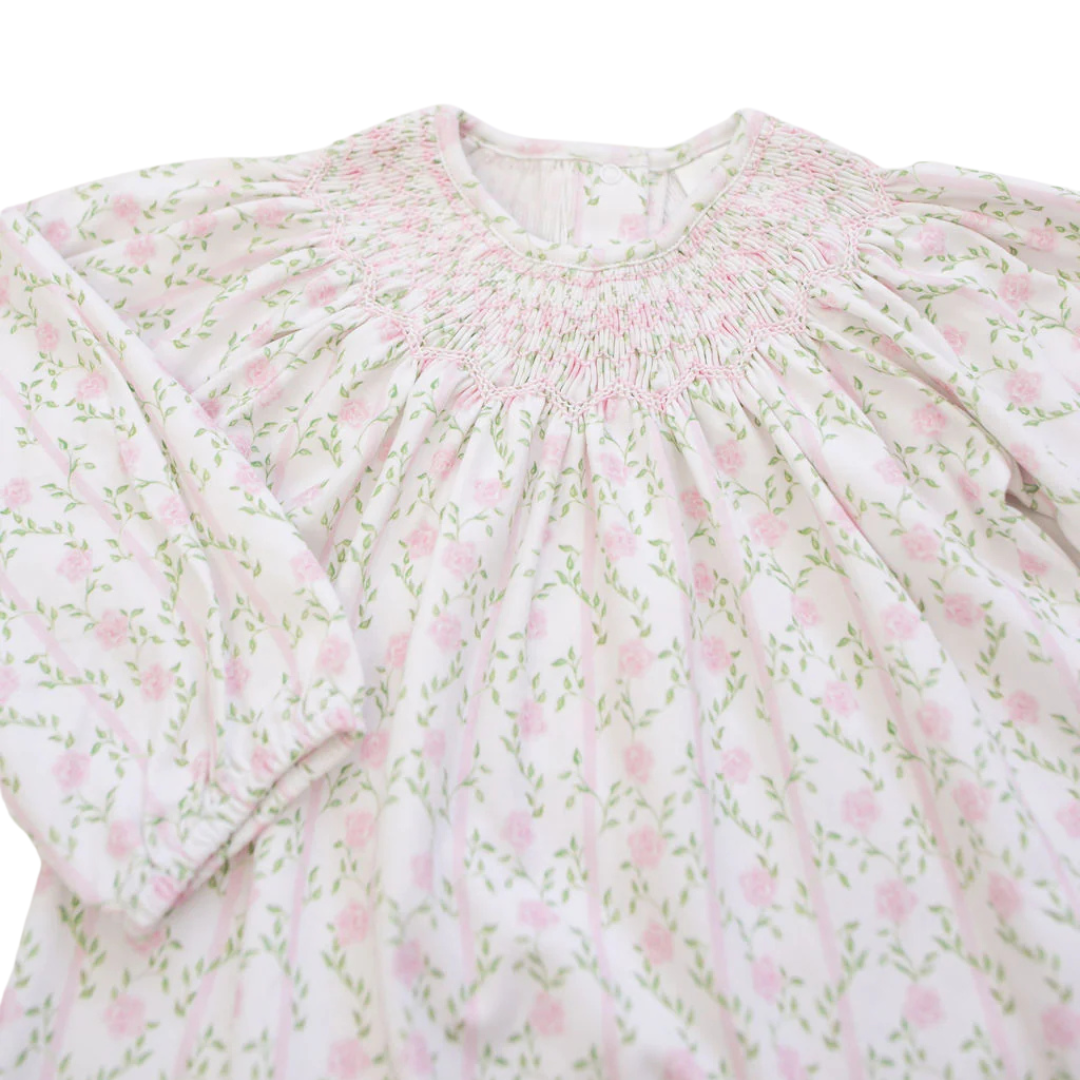 Rosy Trellis Long Sleeve Bubble