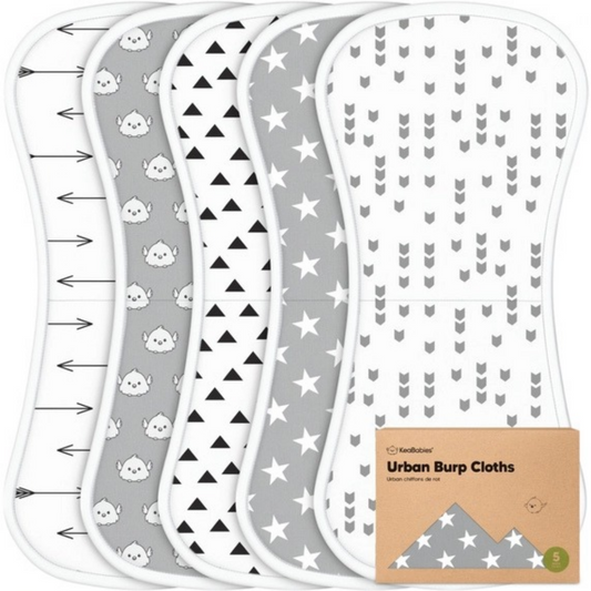 Grayscale Urban Burp Cloths