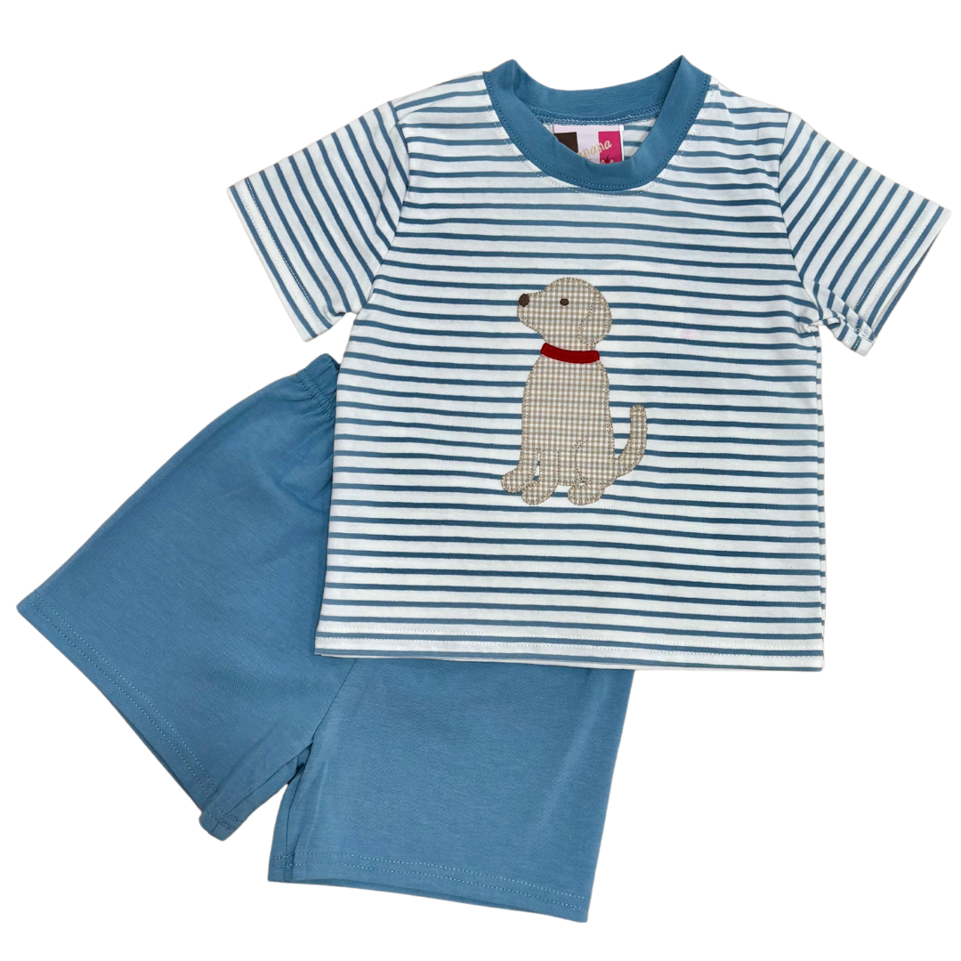 Puppy Applique Boys Short Set