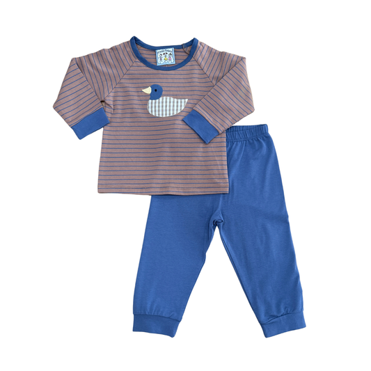Brown Striped Duck Jogger Set