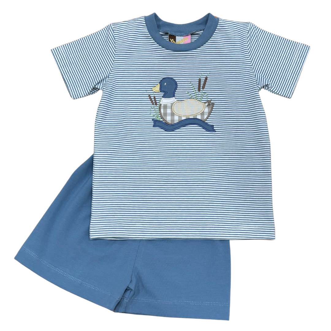 Mallard Duck Applique Boys Short Set