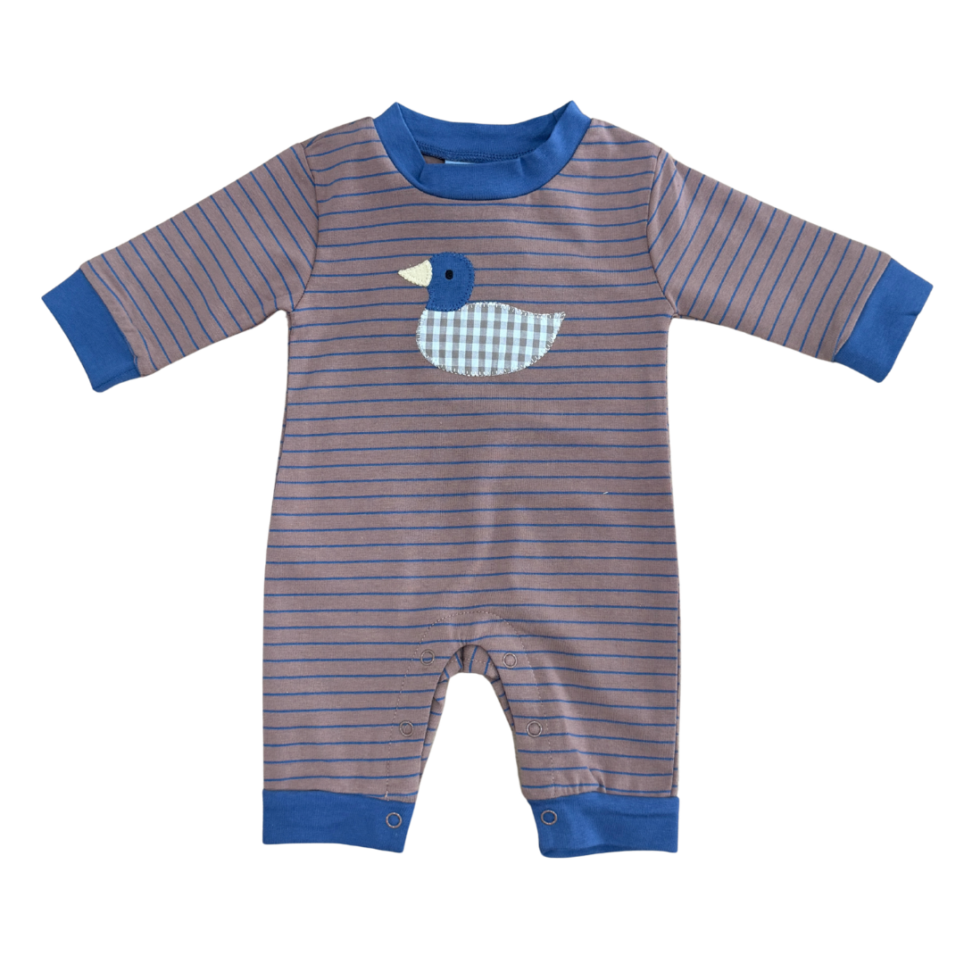 Brown Striped Duck Romper
