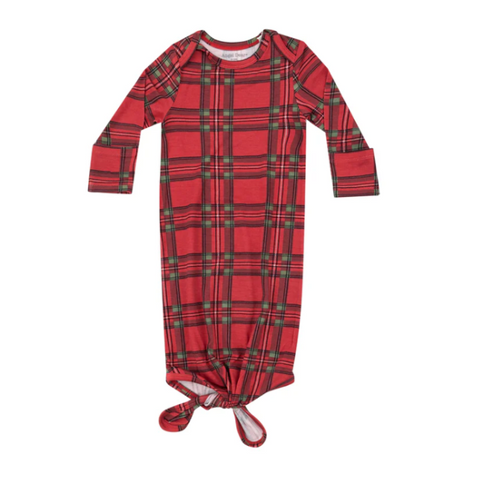 Vintage Holiday Plaid Knotted Gown