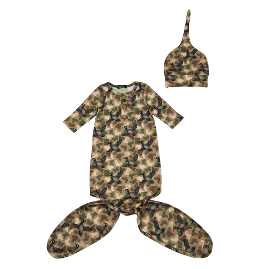 Duck Camo Baby Knotted Gown