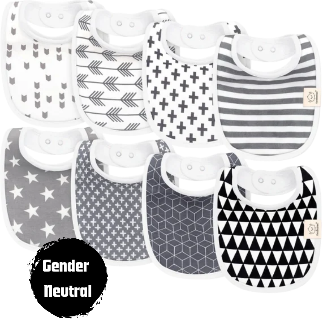 Grayscale Urban Drool Bibs