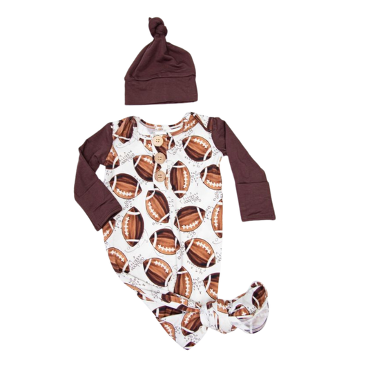 Tiny Tackle Knotted Gown & Hat