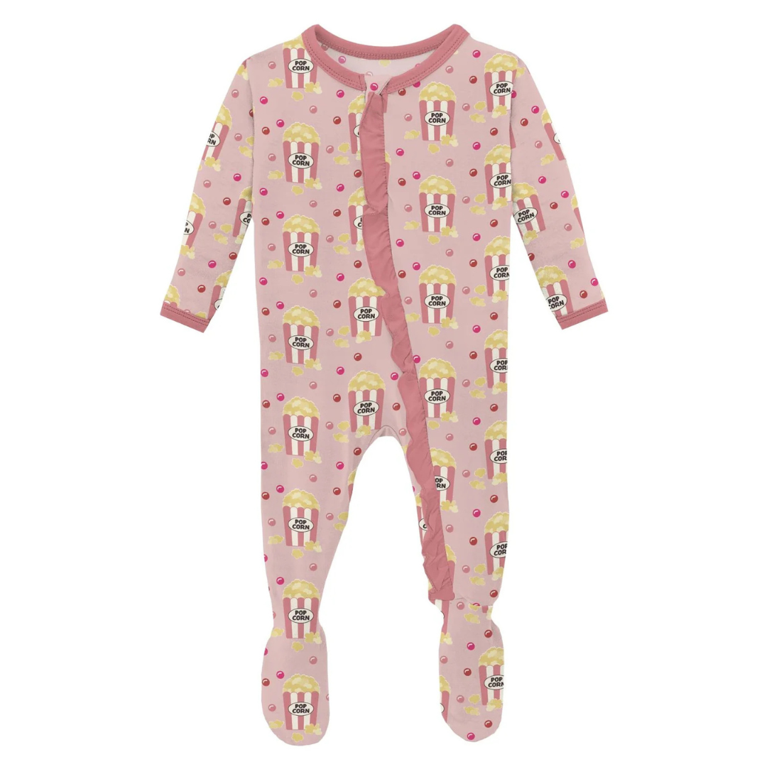 Baby Rose Movie Night Ruffle Footie
