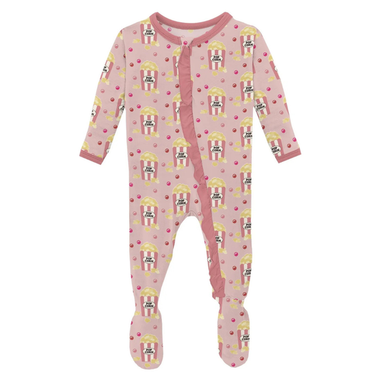 Baby Rose Movie Night Ruffle Footie