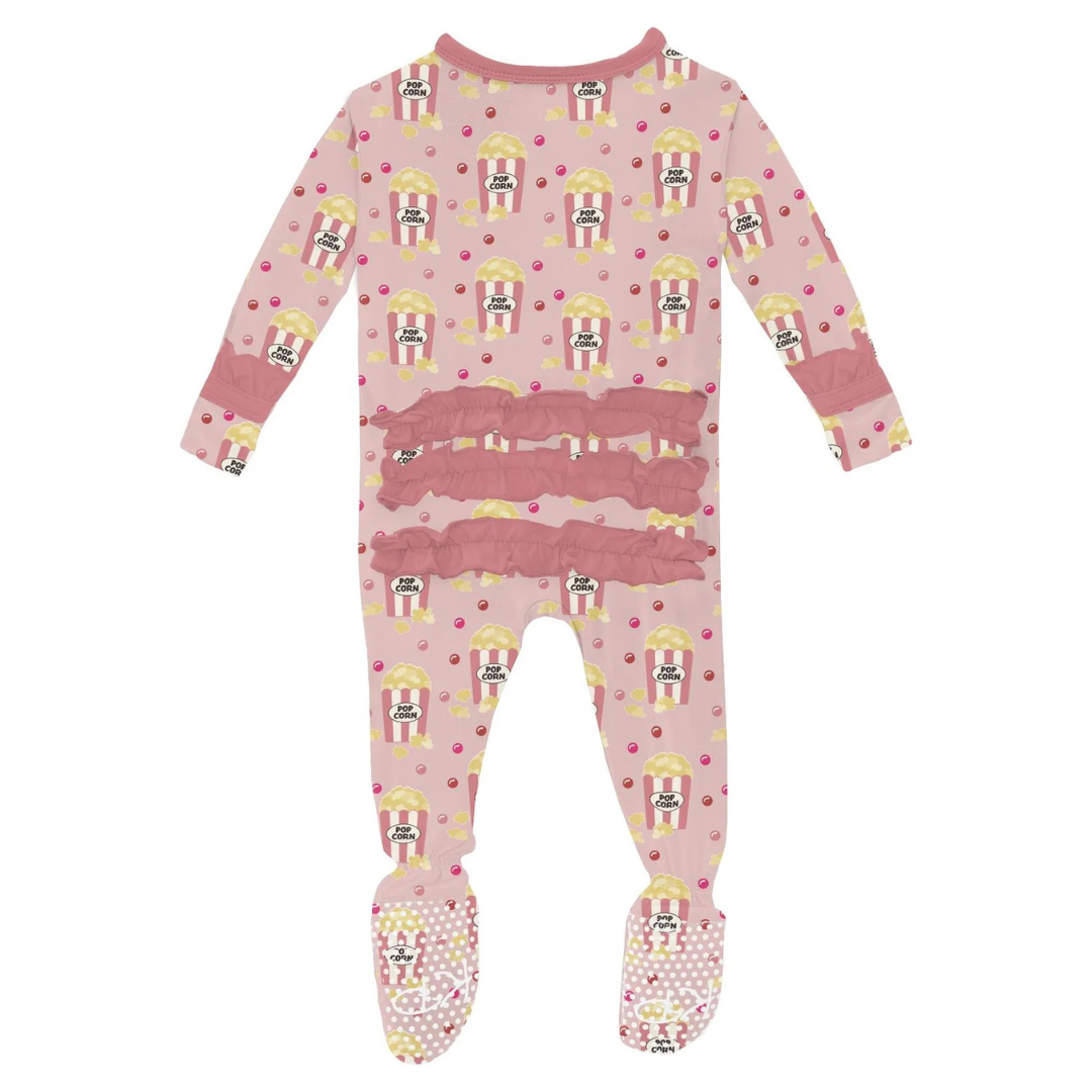 Baby Rose Movie Night Ruffle Footie