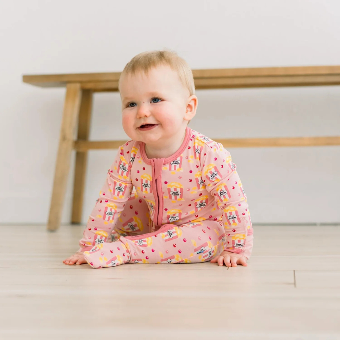 Baby Rose Movie Night Ruffle Footie