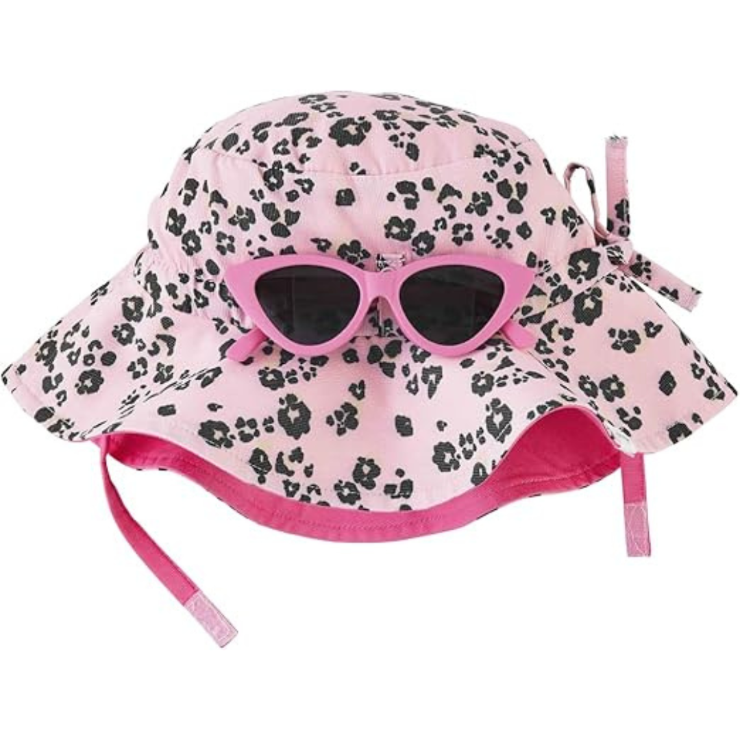 Girls Infant Sun Hat & Glasses Set